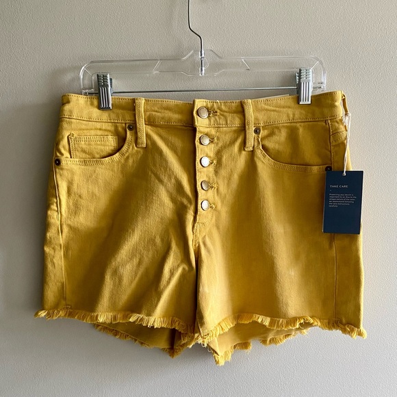 Golden Bronze High-Rise Midi Shorts - Picture 2 of 3